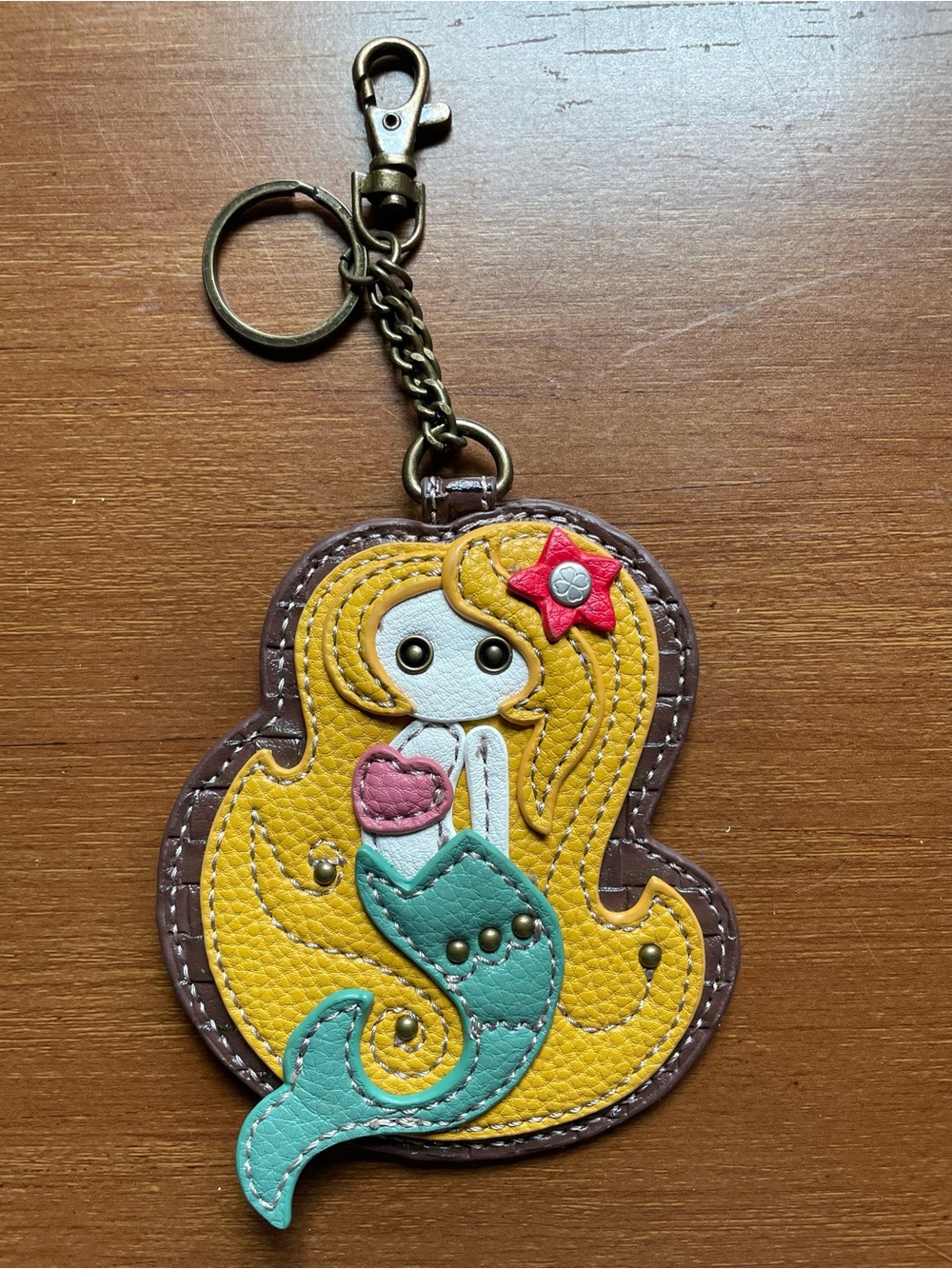 Chala Mystic Mermaid Appliqué Keychain Coin Purse Bag Charm